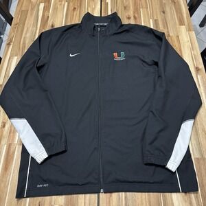 Miami‎ Hurricanes Jacket Mens 2XLT Black Nike College Basketball Full Zip